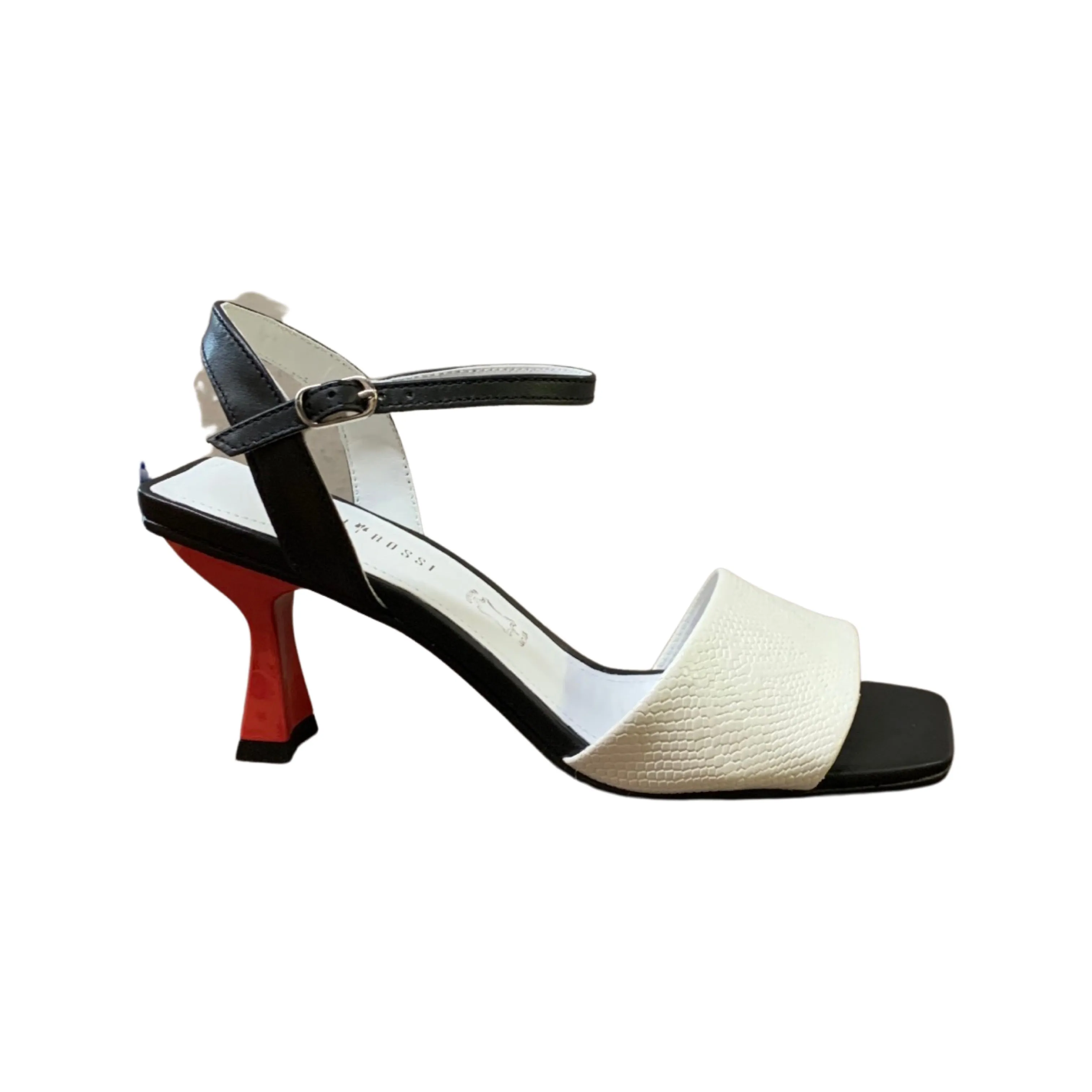 White and Black Sling Back Sandal