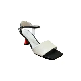 White and Black Sling Back Sandal