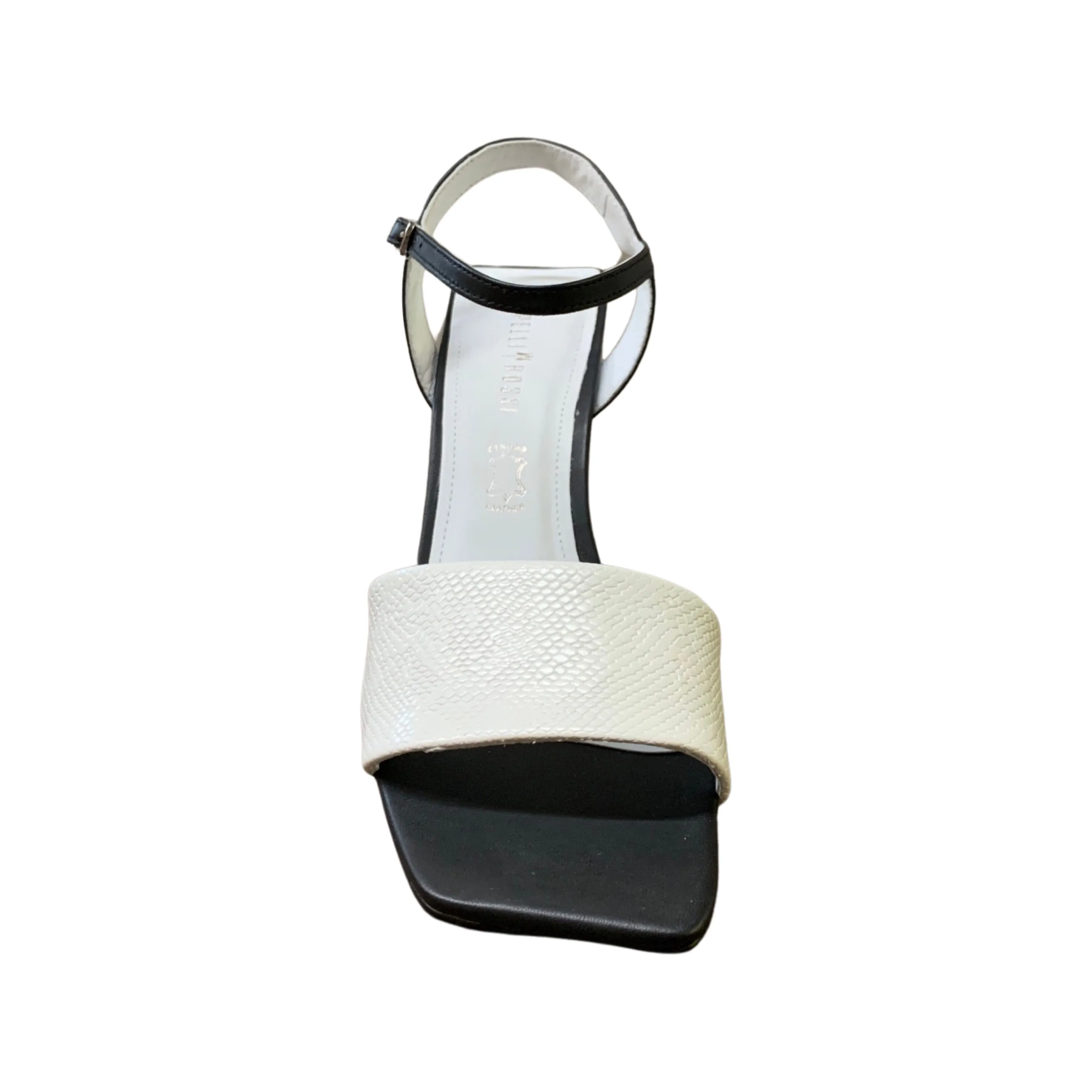 White and Black Sling Back Sandal