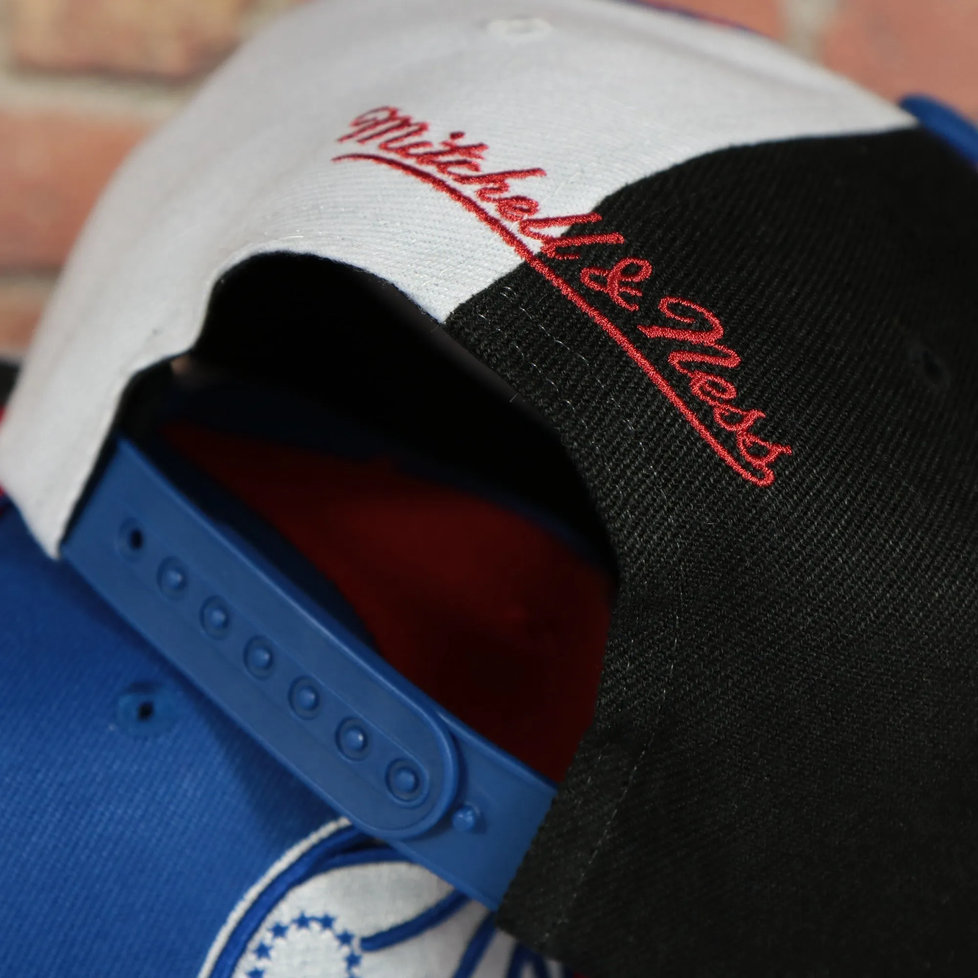 Philadelphia 76ers Pinstripe Green Bottom Snapback Hat by Mitchell and Ness