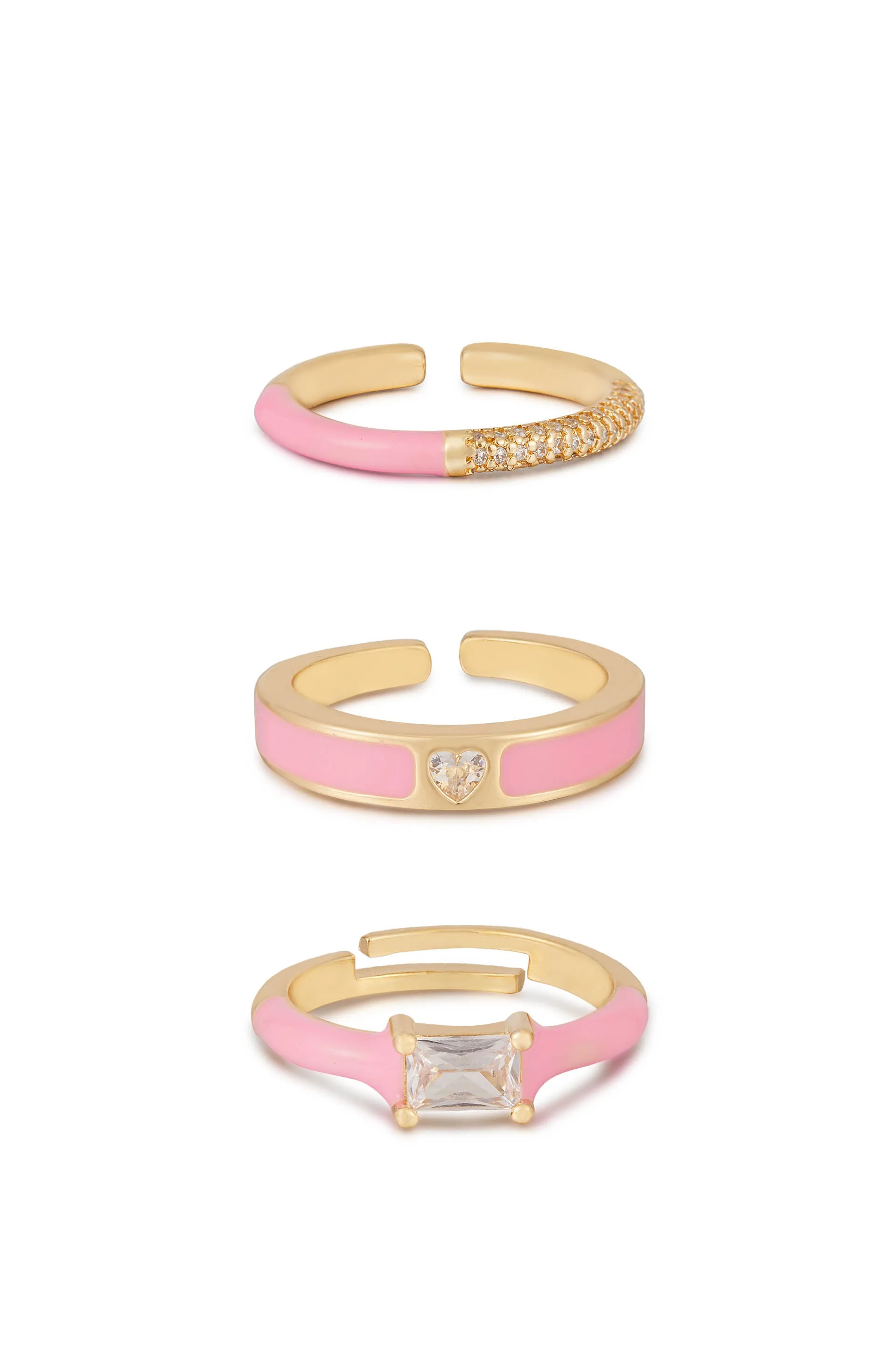 Pink Ladies Ring Set