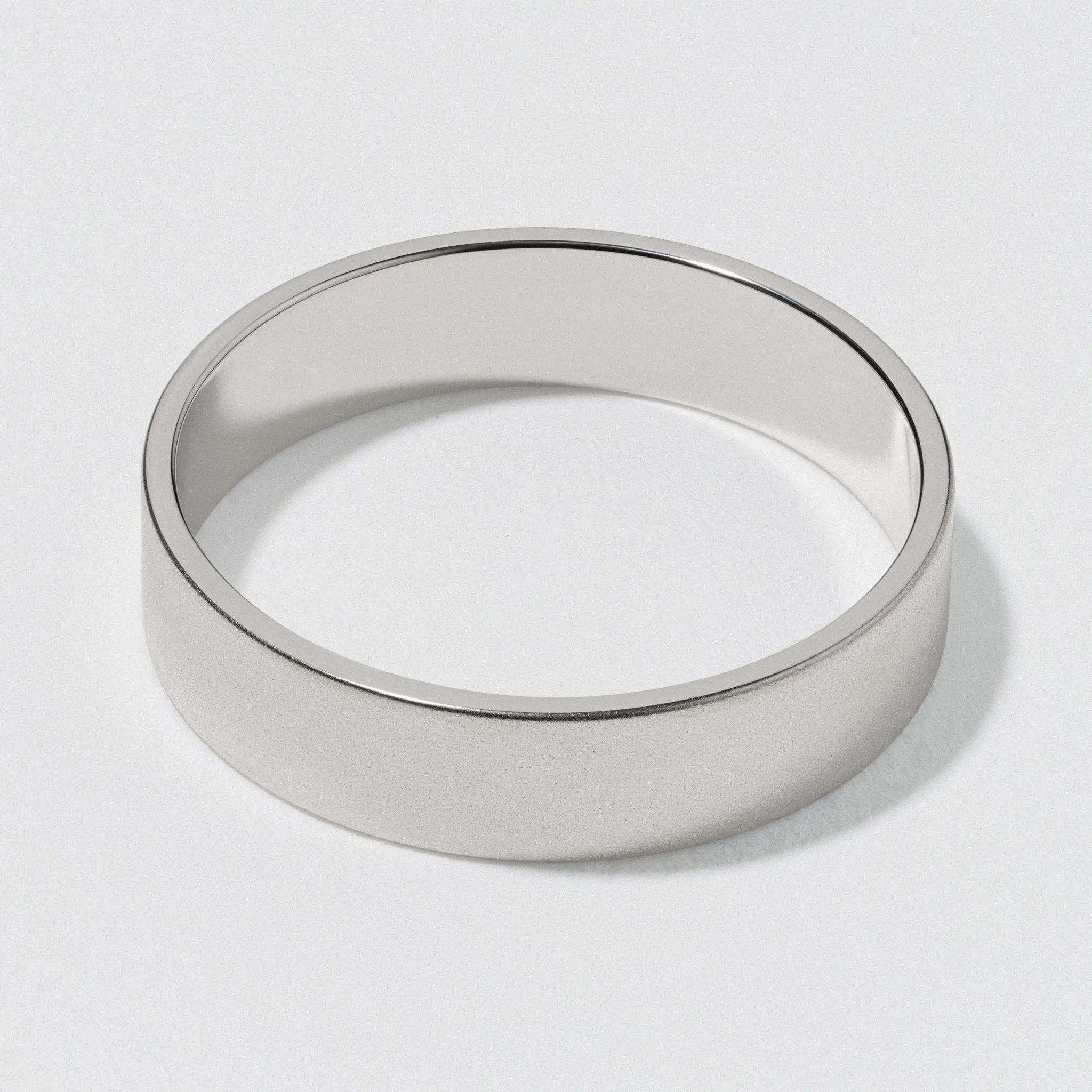 Platinum Flat Wedding Band - Matte 5mm