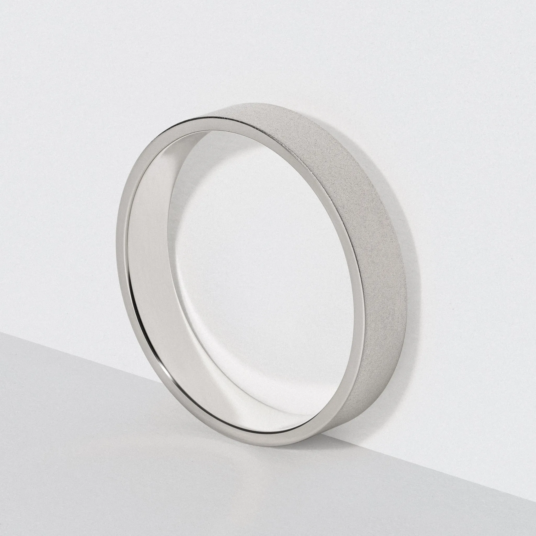 Platinum Flat Wedding Band - Matte 5mm