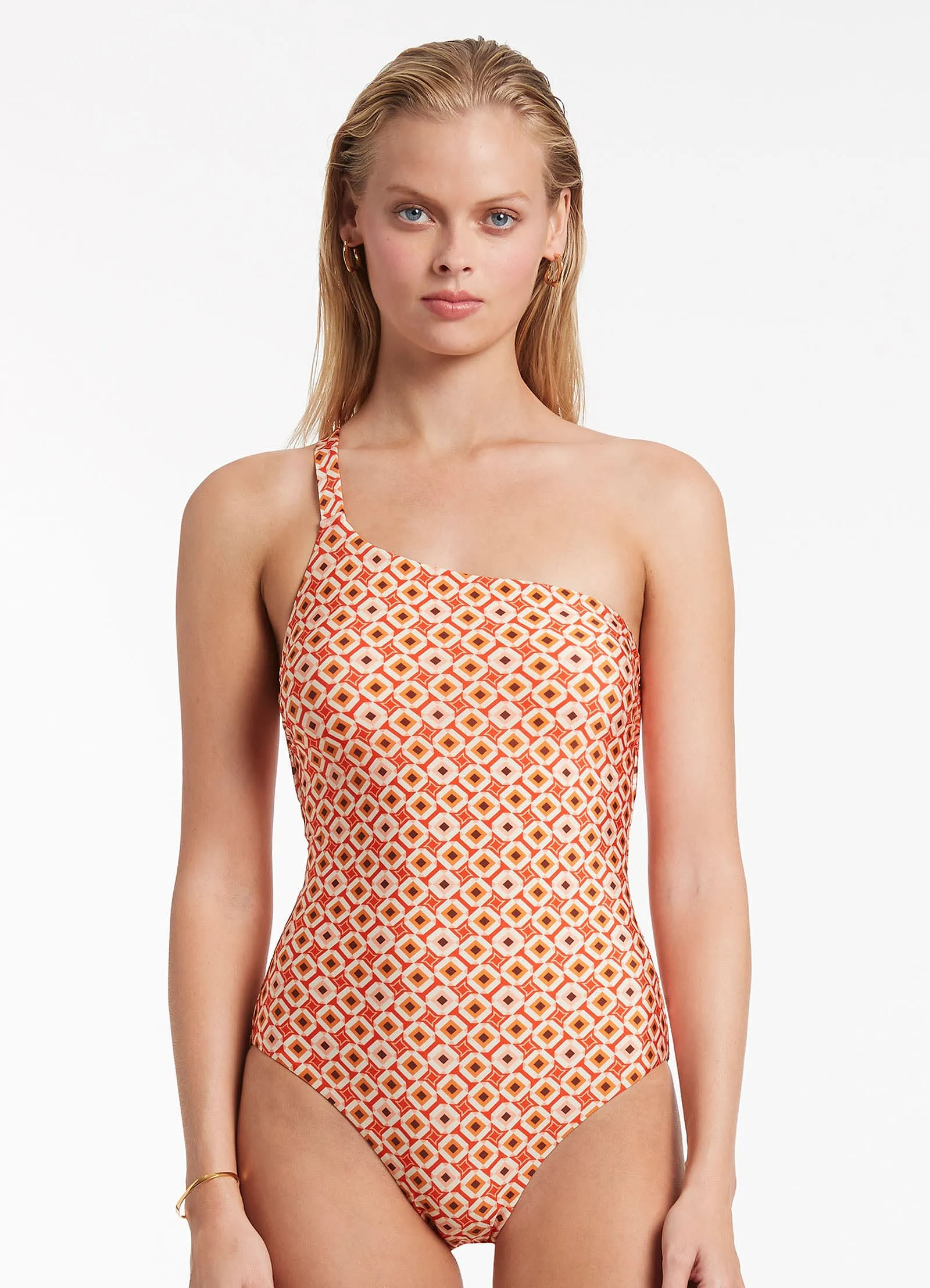 Playa One Shoulder One Piece Swimsuit - Fiamma