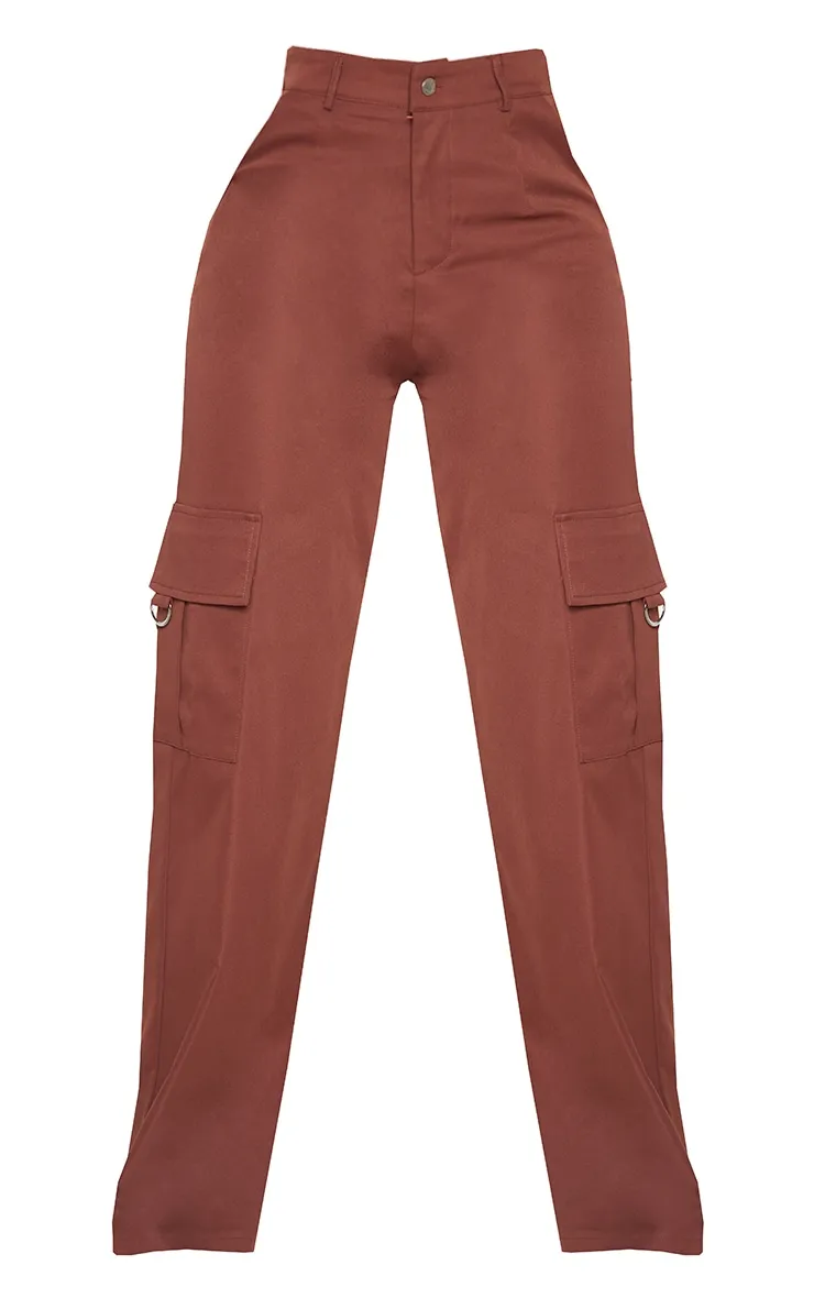 Plt Shape Chocolate Brown Buckle Cargo Joggers