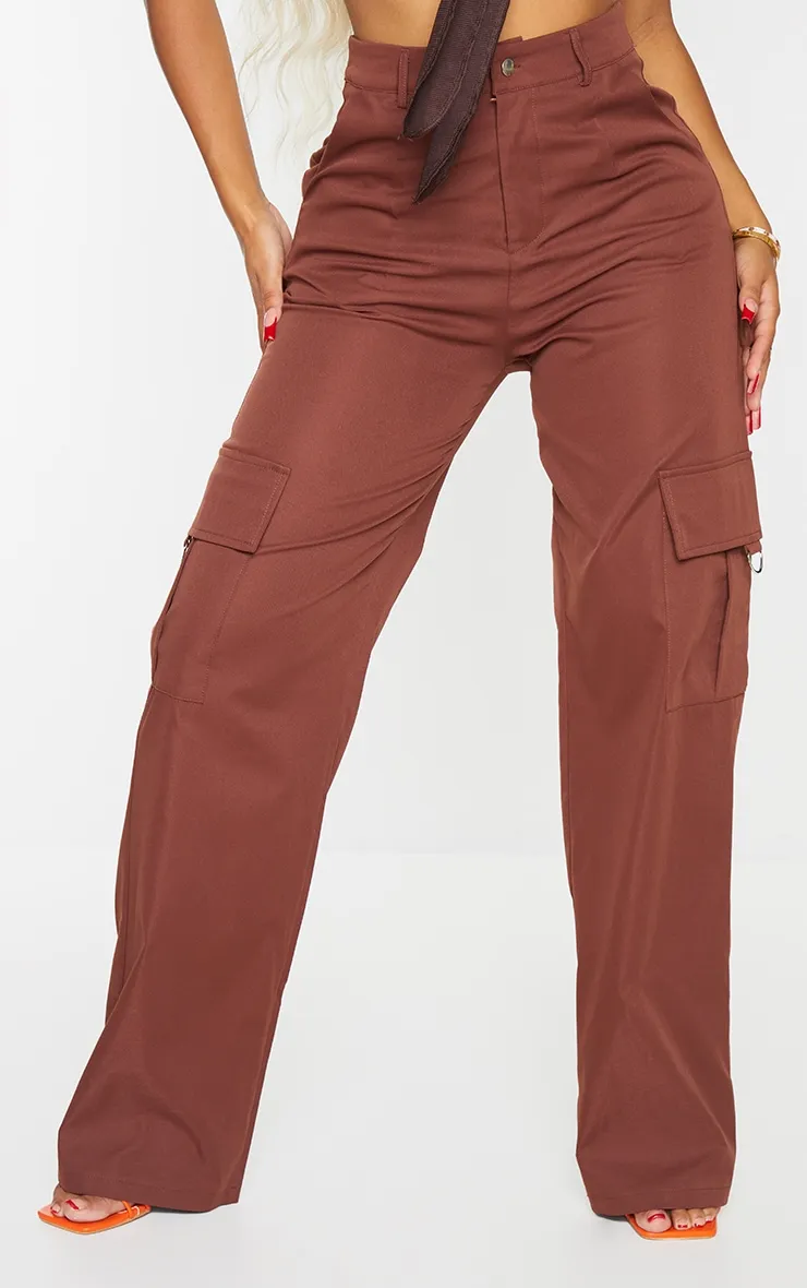 Plt Shape Chocolate Brown Buckle Cargo Joggers