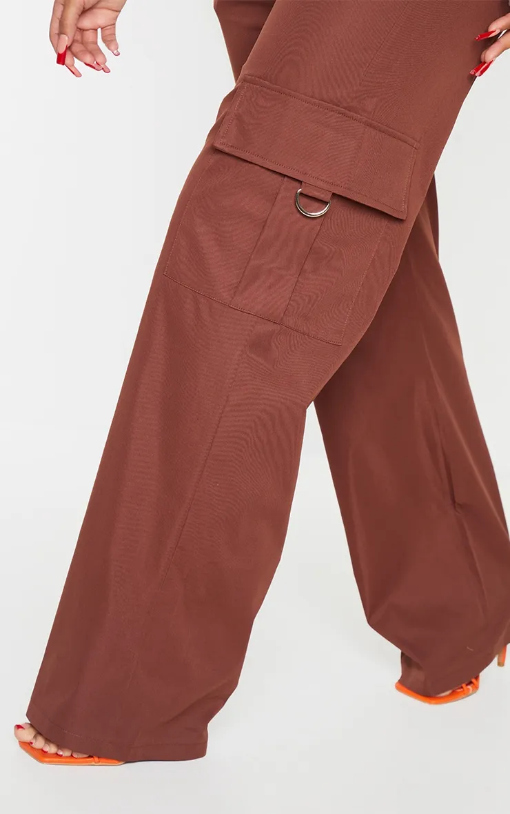 Plt Shape Chocolate Brown Buckle Cargo Joggers