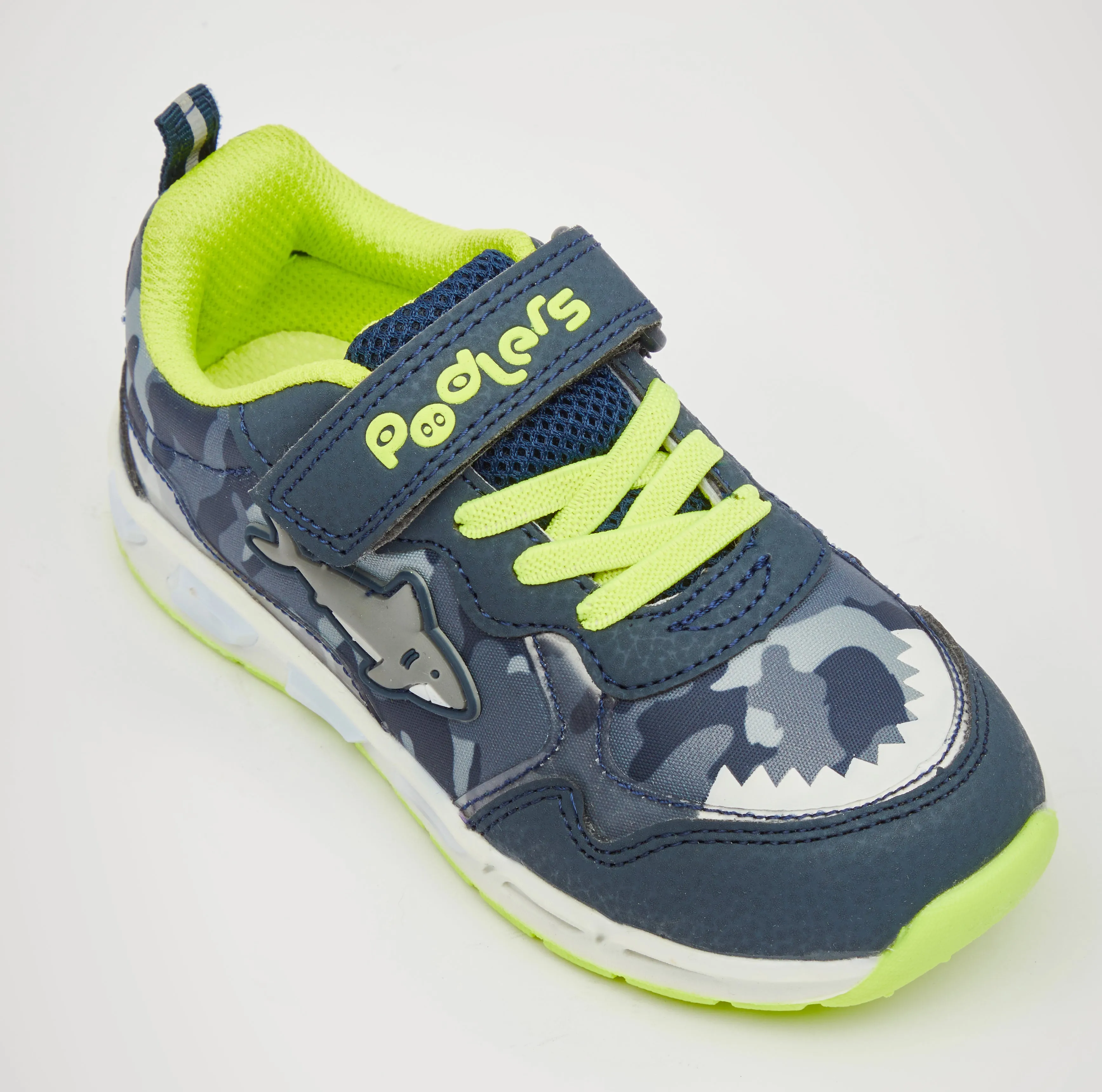 Podlers Shark Lights Trainer (Mio) Navy/Green