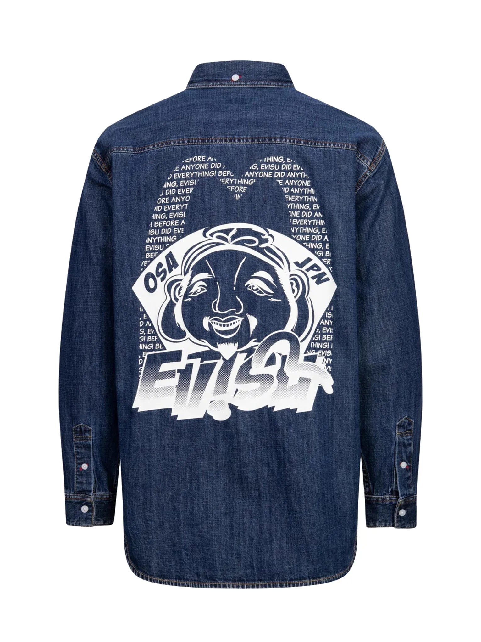 Pop Art Godhead Print Relax Fit Denim shirt