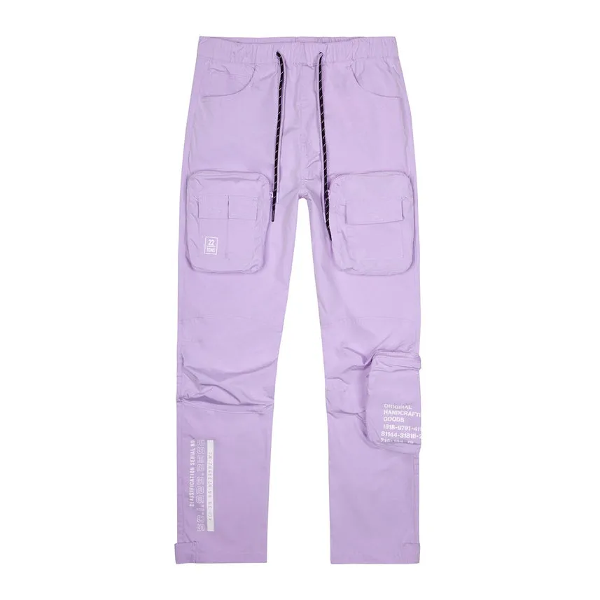 Printed Utility Windbreaker Joggers - Violet