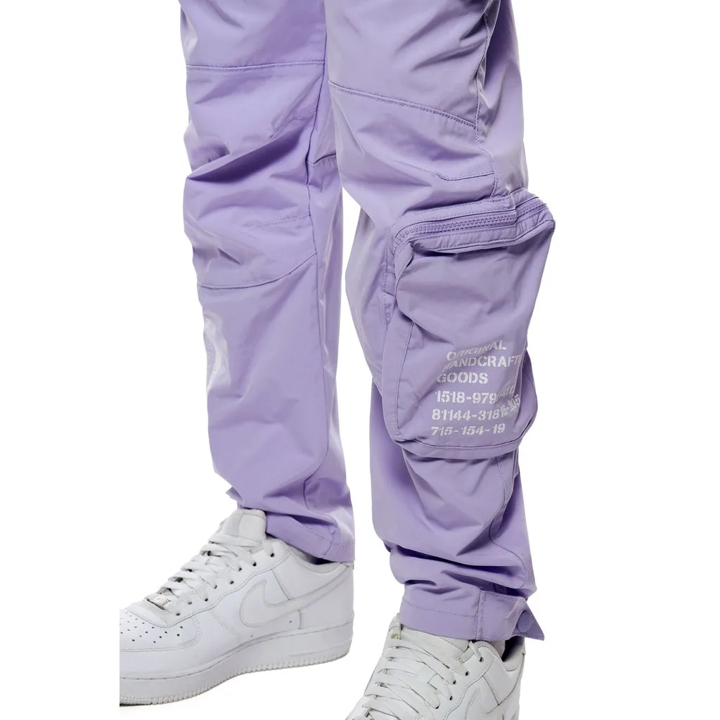 Printed Utility Windbreaker Joggers - Violet