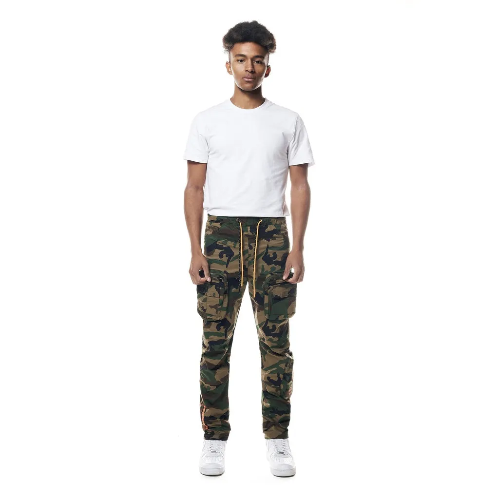 Printed Utility Windbreaker Joggers - Wood Camo