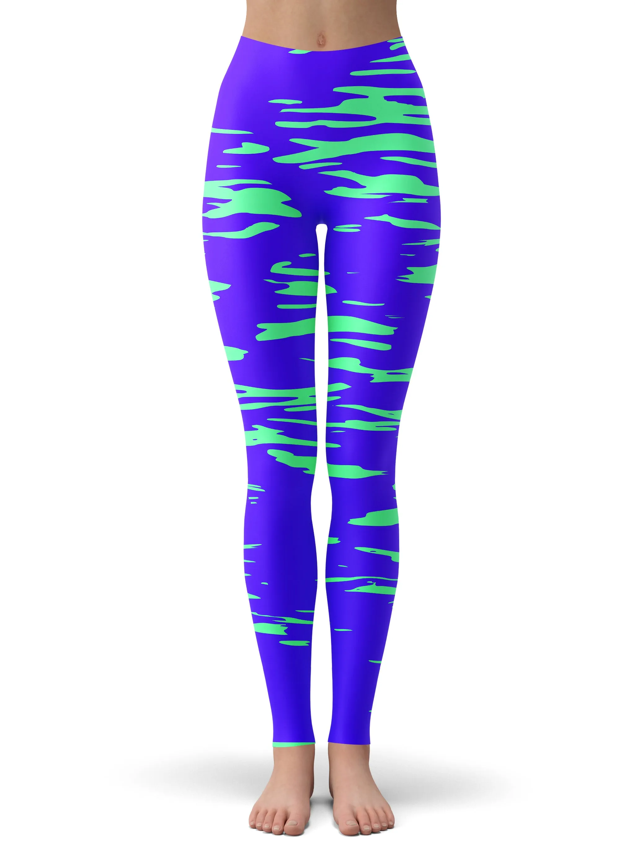 Purple Mint Rave Zebra Stripe Rave Bra and Leggings Combo