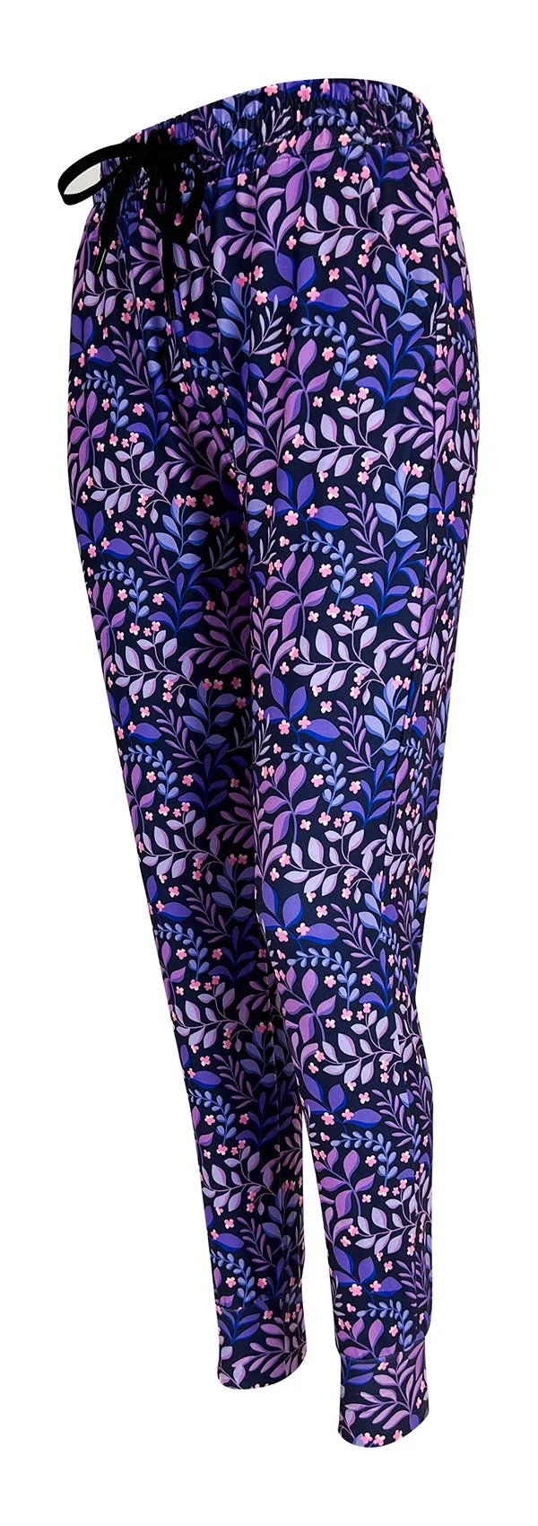 Purple Floral Print Sweatpants