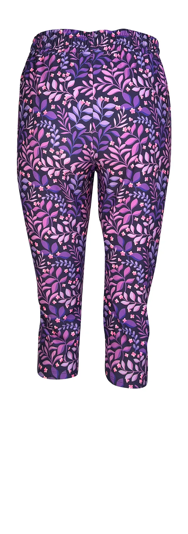 Purple Floral Print Sweatpants