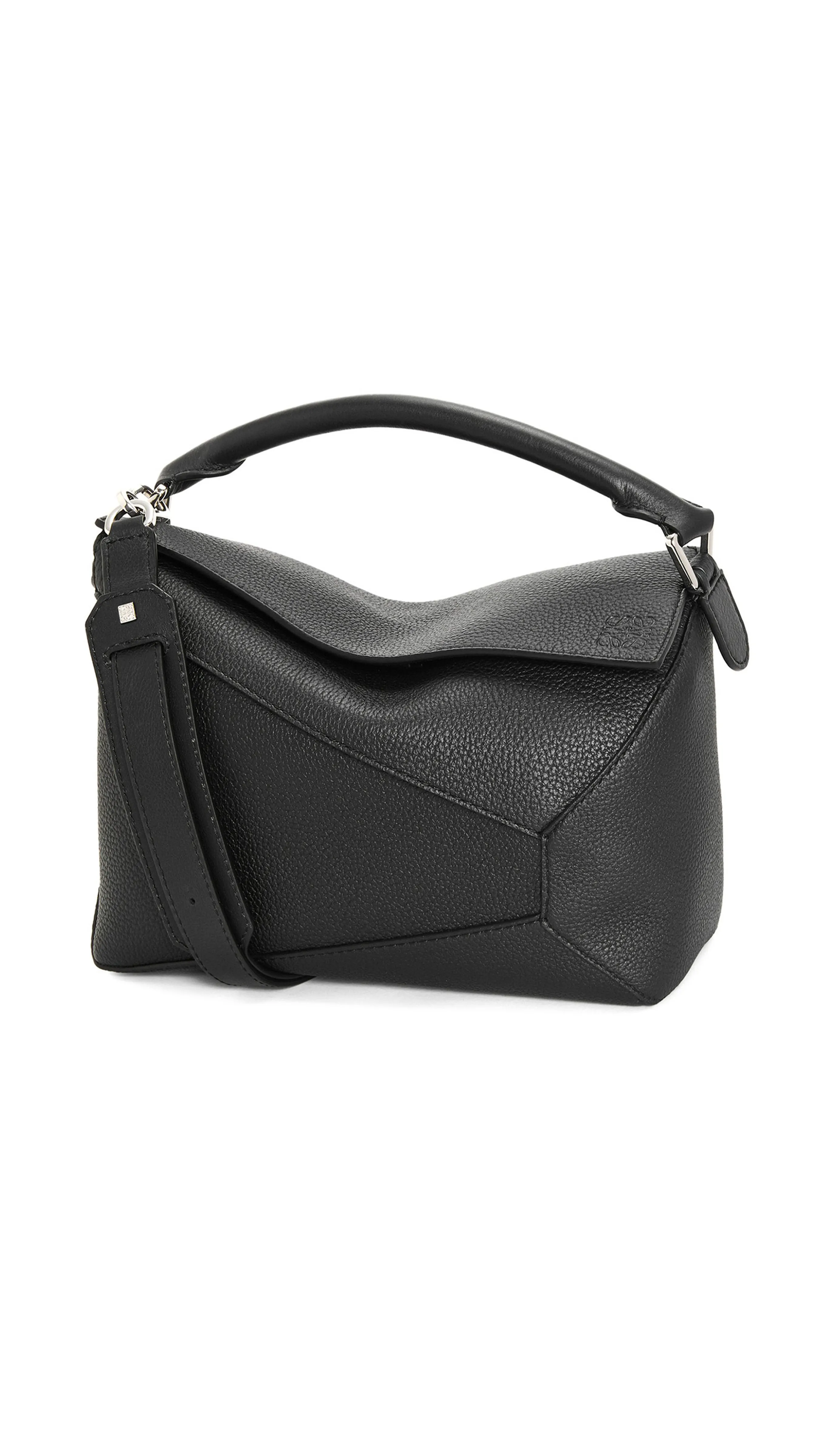 Black Soft Grained Calfskin Puzzle Bag