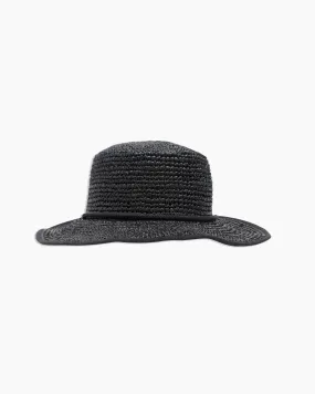 Raffia Boat Hat | Black