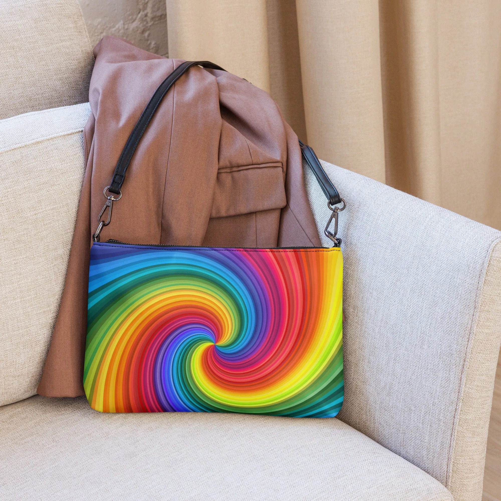 Rainbow Swirl Tie Dye Crossbody Bag