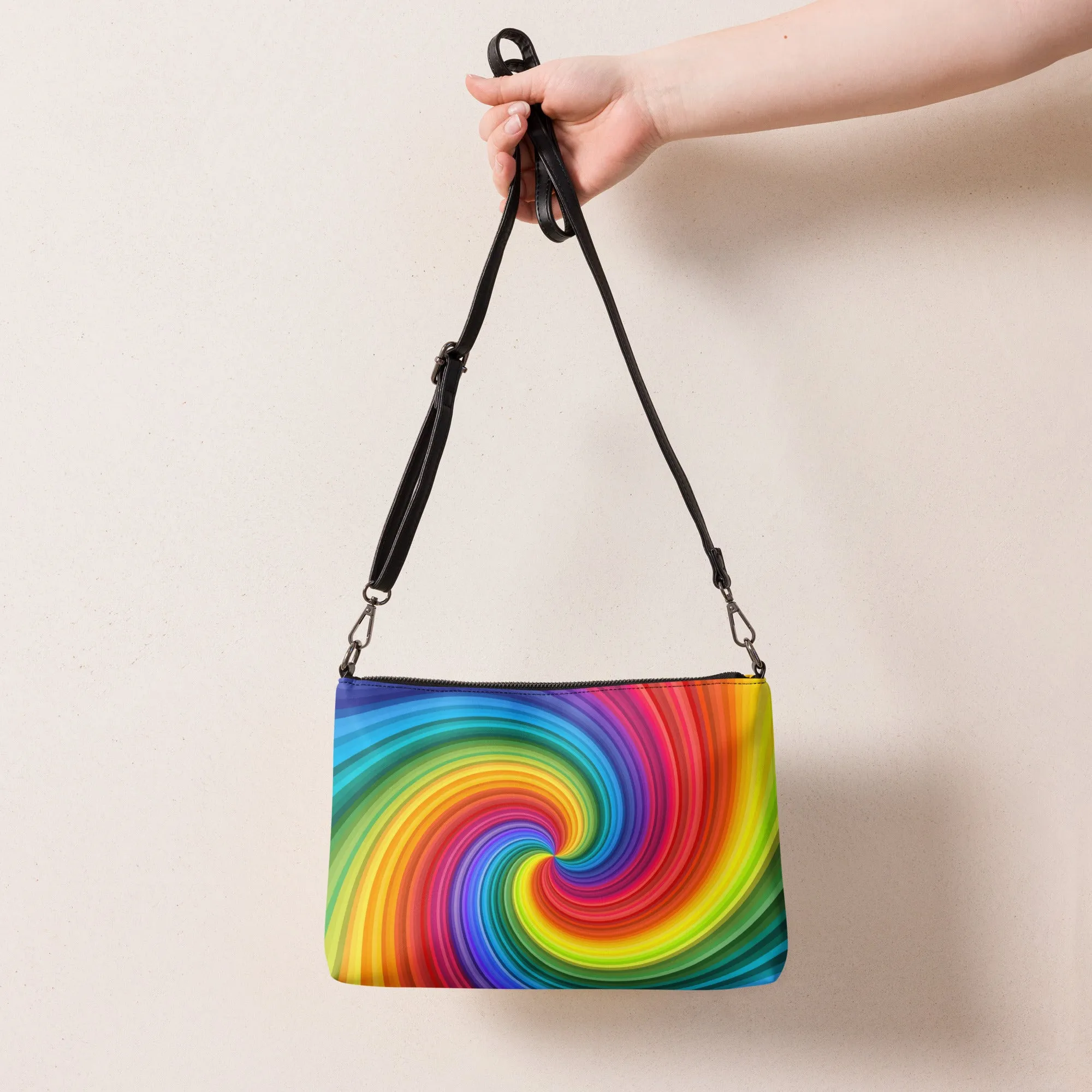 Rainbow Swirl Tie Dye Crossbody Bag