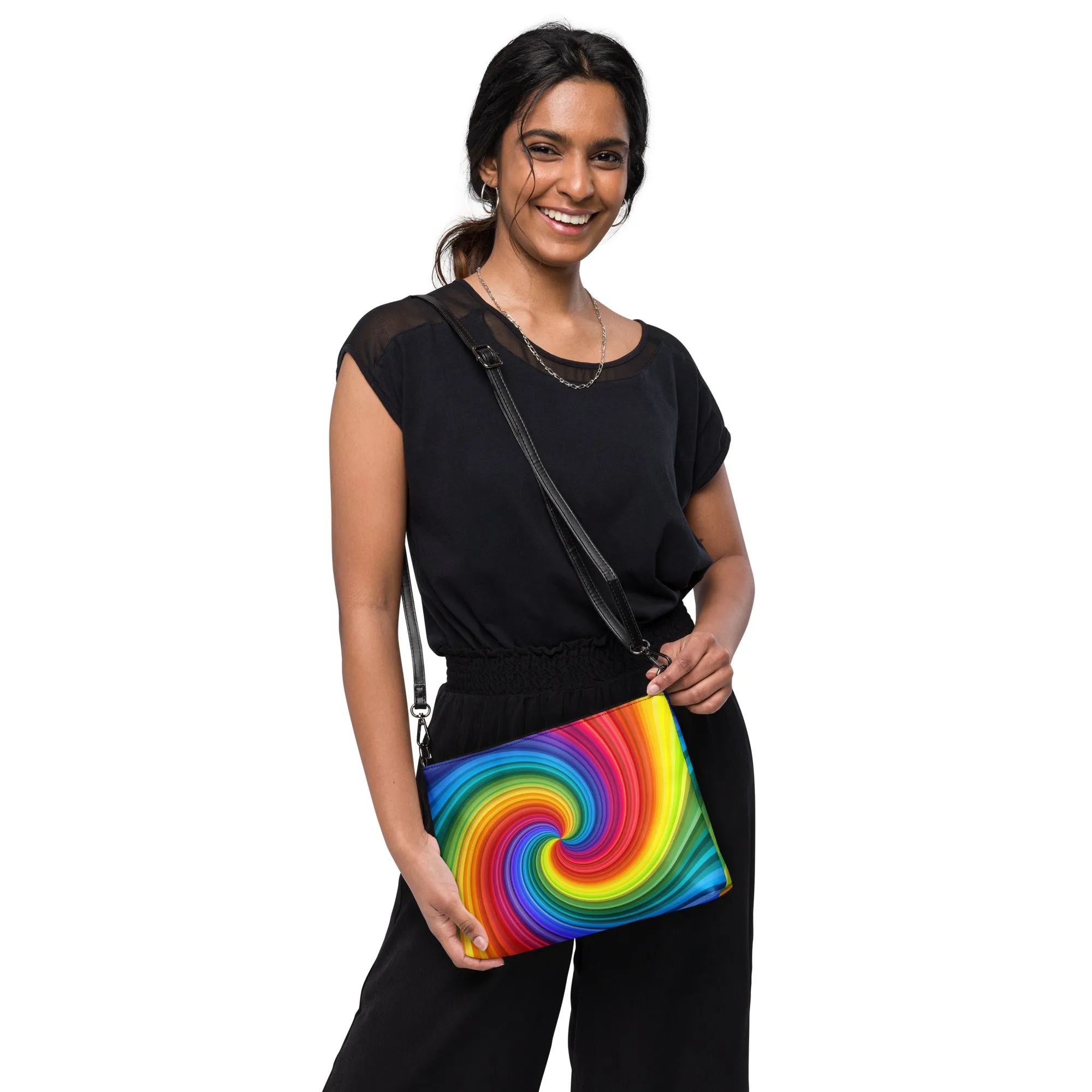 Rainbow Swirl Tie Dye Crossbody Bag