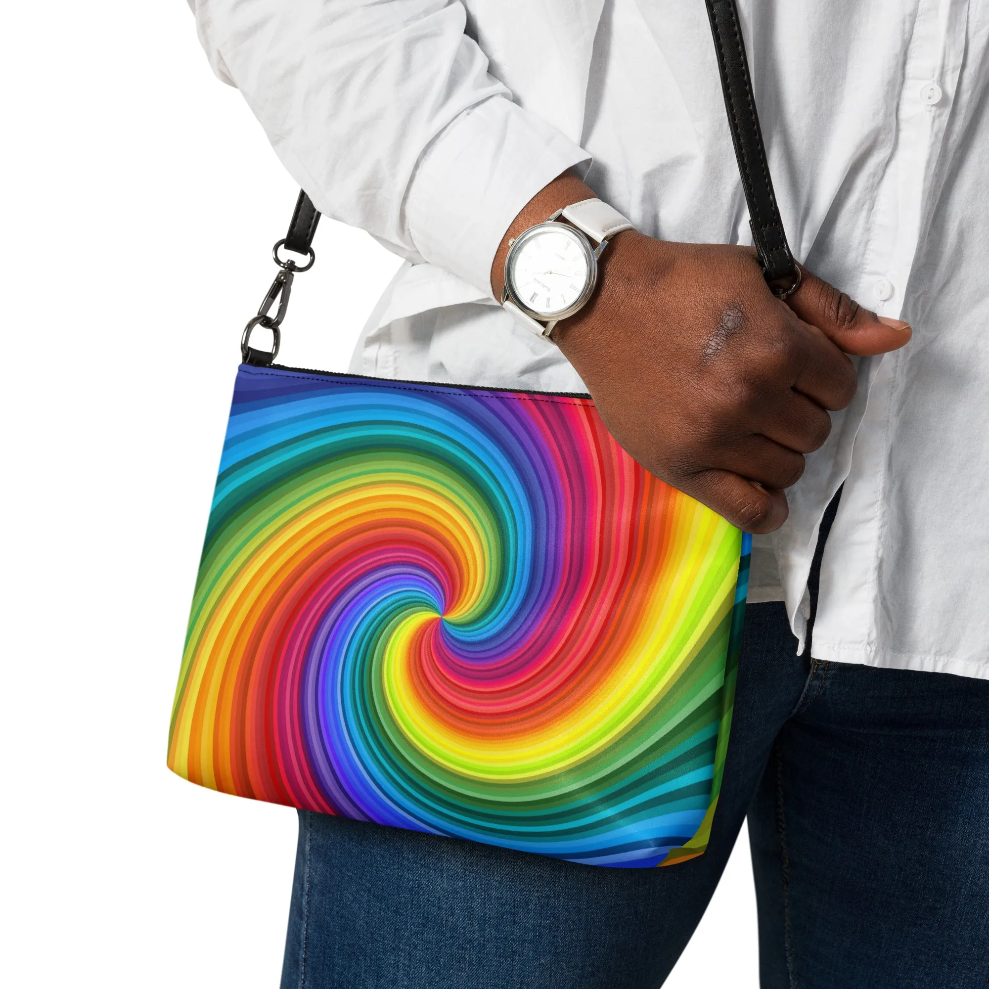 Rainbow Swirl Tie Dye Crossbody Bag