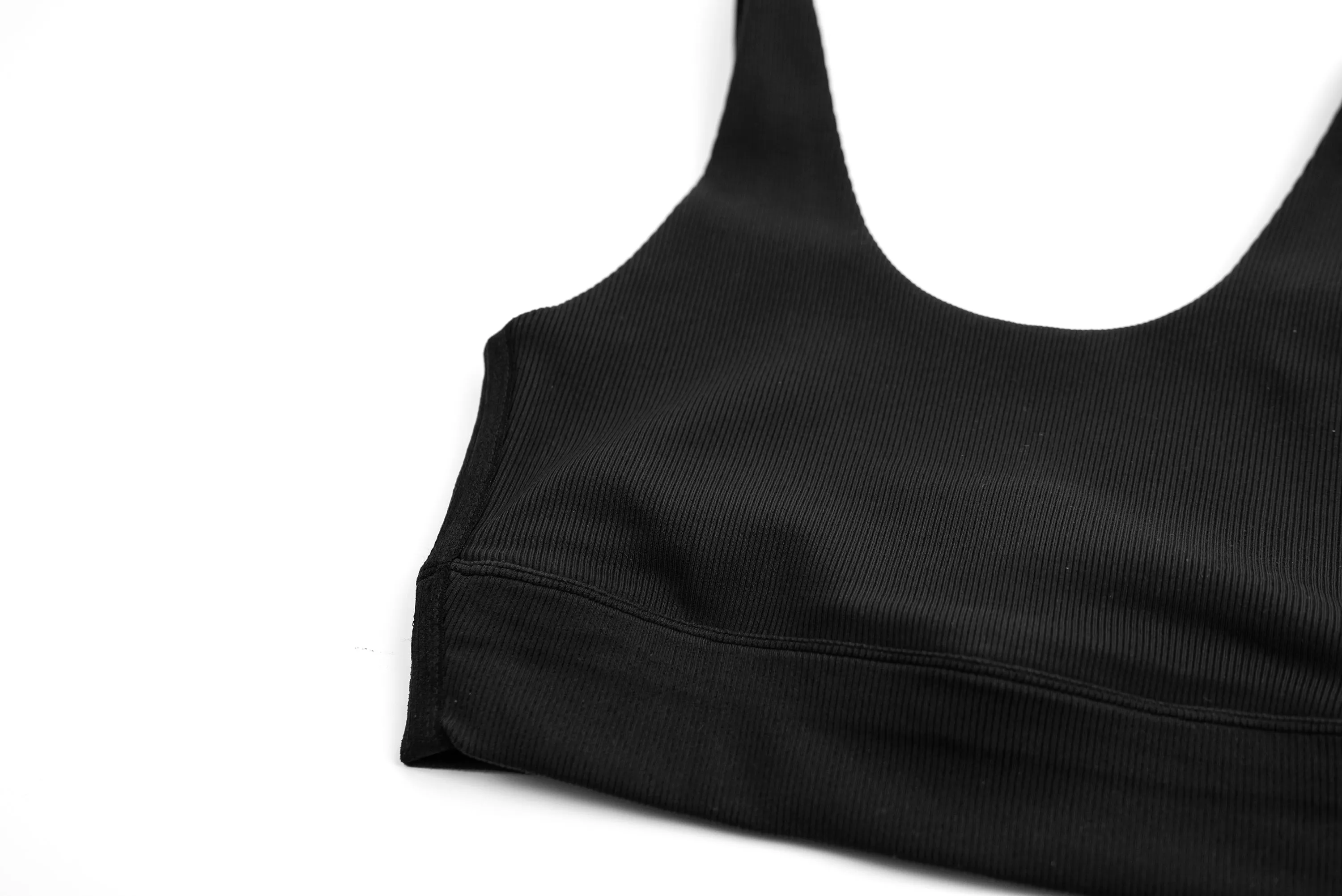 Ribbed Yoga Bra - Black