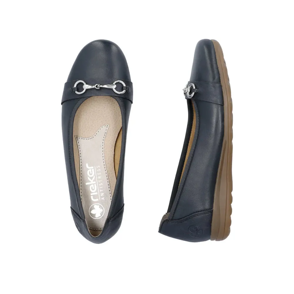 RIEKER BALLET FLAT NAVY - WOMENS