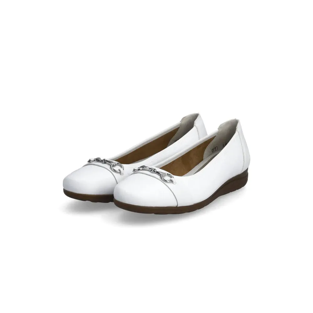 RIEKER BALLET FLAT WHITE - WOMENS