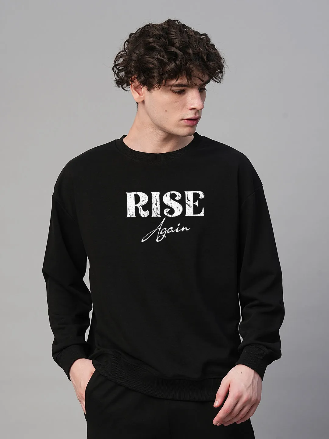 Rise Again Men Drop Shoulder Premium Terry Sweatshirt