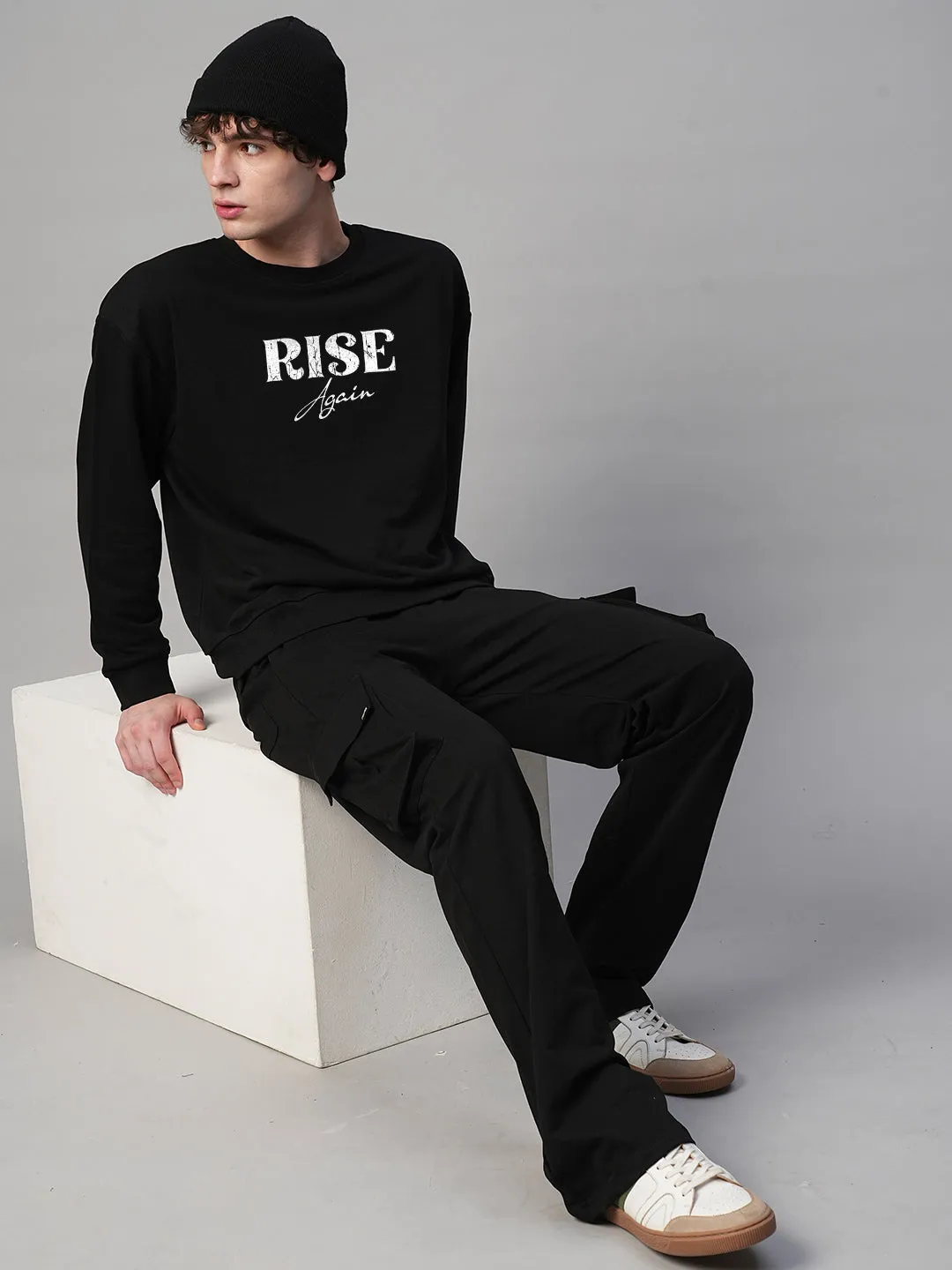 Rise Again Men Drop Shoulder Premium Terry Sweatshirt