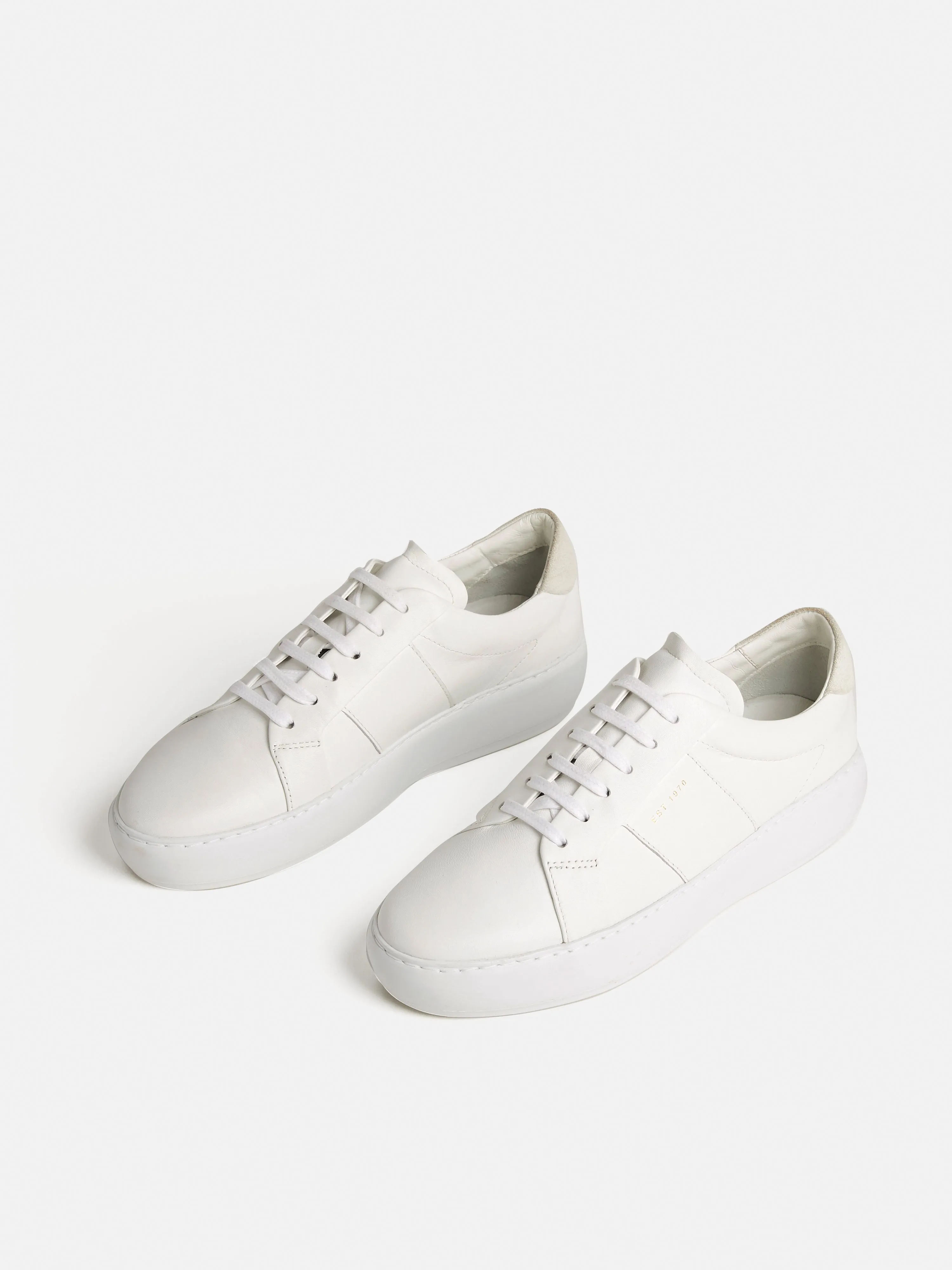 Riva Leather Platform Trainer | White