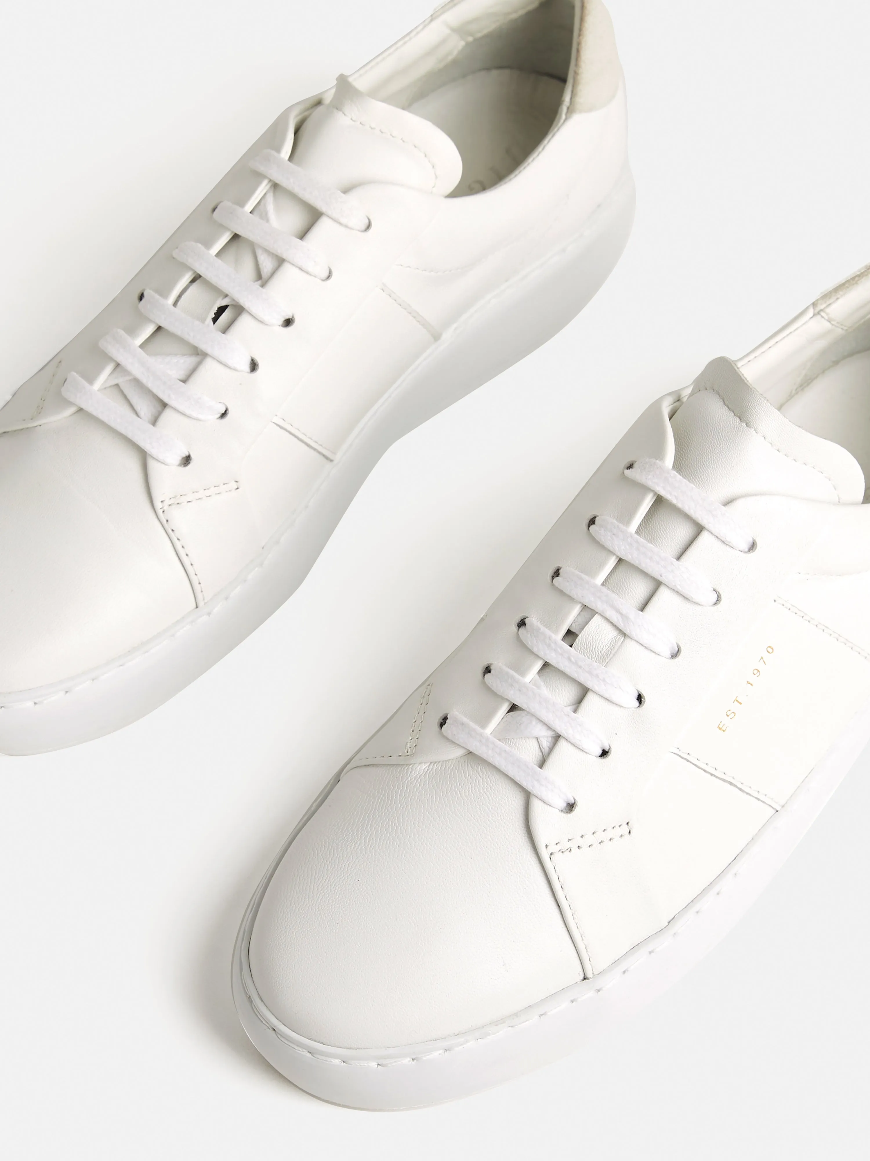 Riva Leather Platform Trainer | White