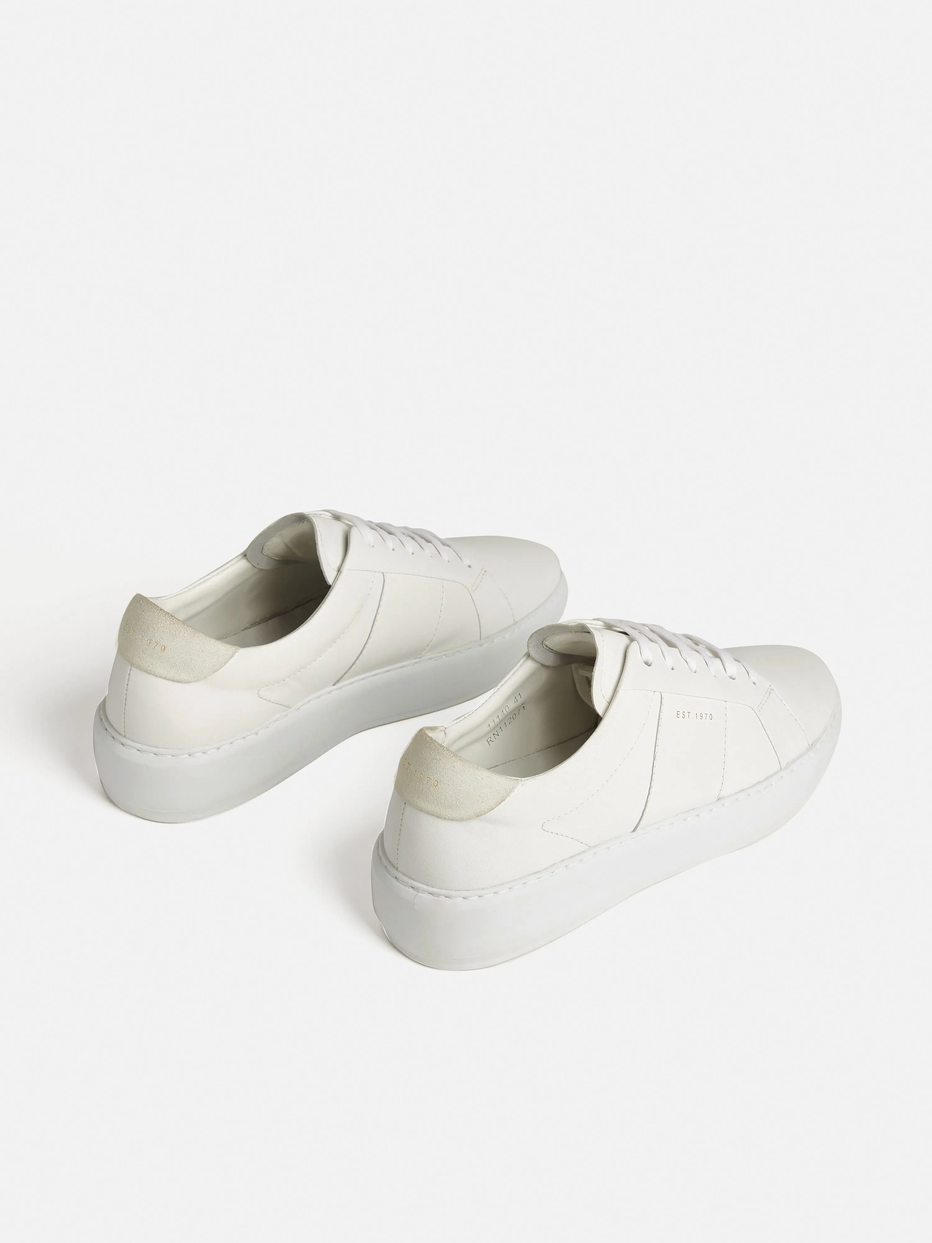 Riva Leather Platform Trainer | White