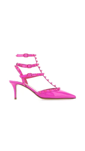 Pink Rockstud Caged Pump with Tonal Studs 65MM