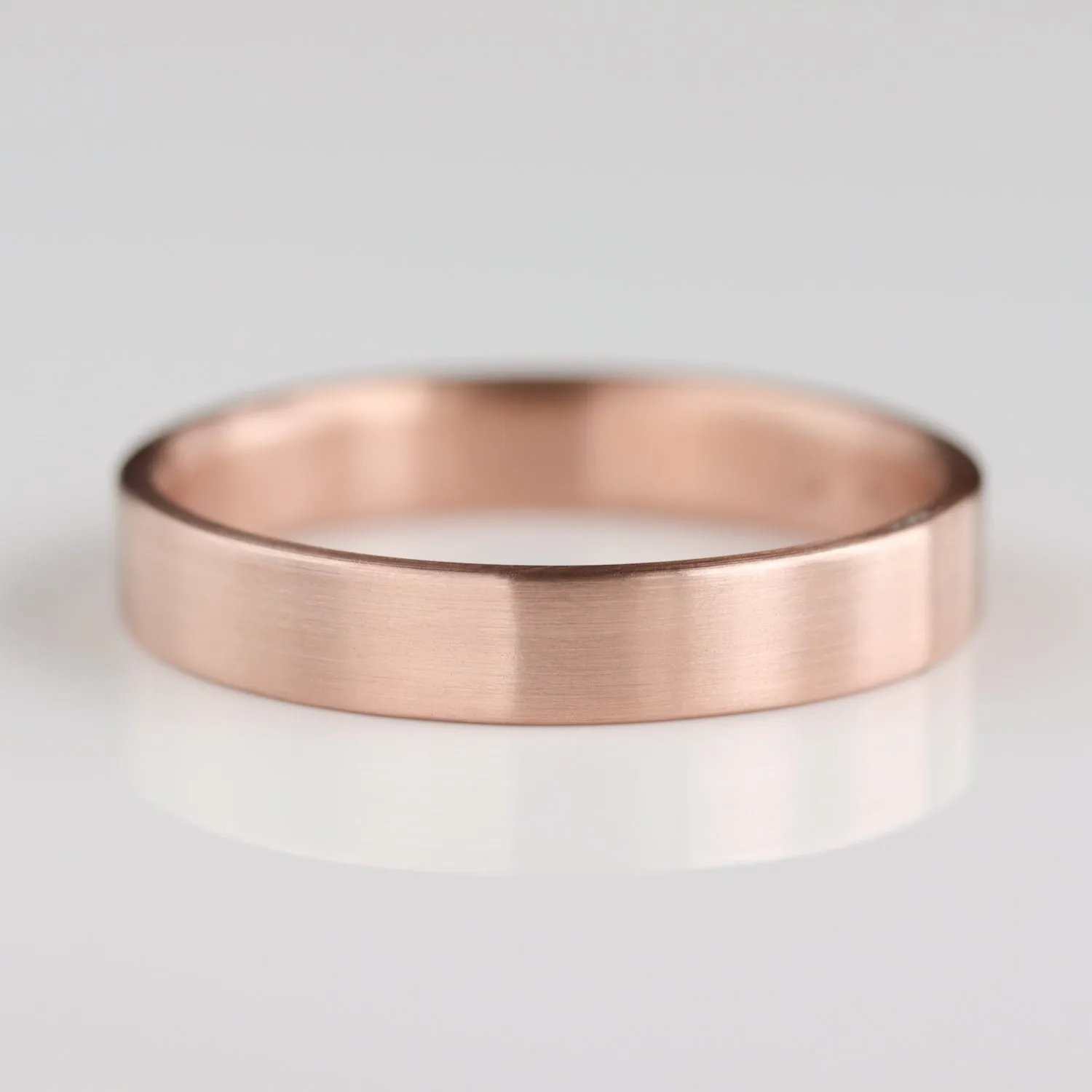 Rose Gold Flat Band 14k, 4x1.5mm