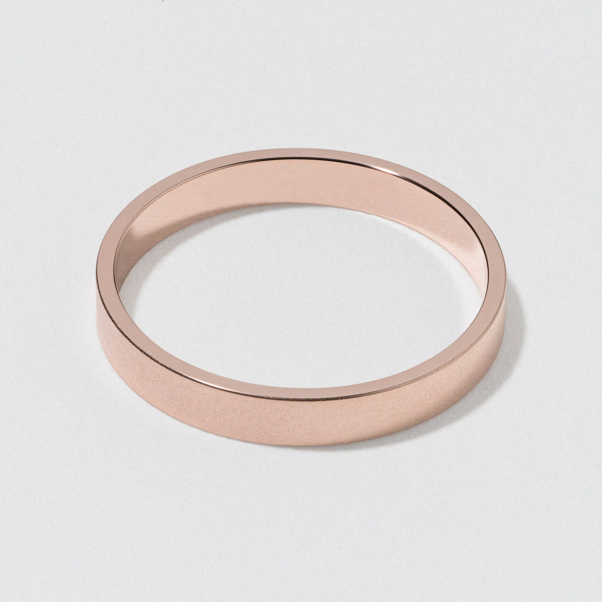 Rose Gold Flat Wedding Band - Matte 3mm