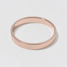 Rose Gold Flat Wedding Band - Matte 3mm