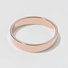 Rose Gold Flat Polished Wedding Band 4mm