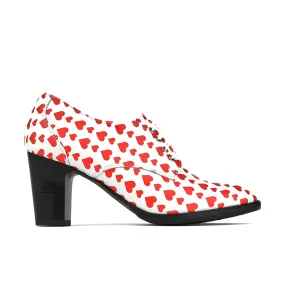 ROULETTE LOVE STRUCK - Women's 3 inch block heel oxford pump in heart shape print