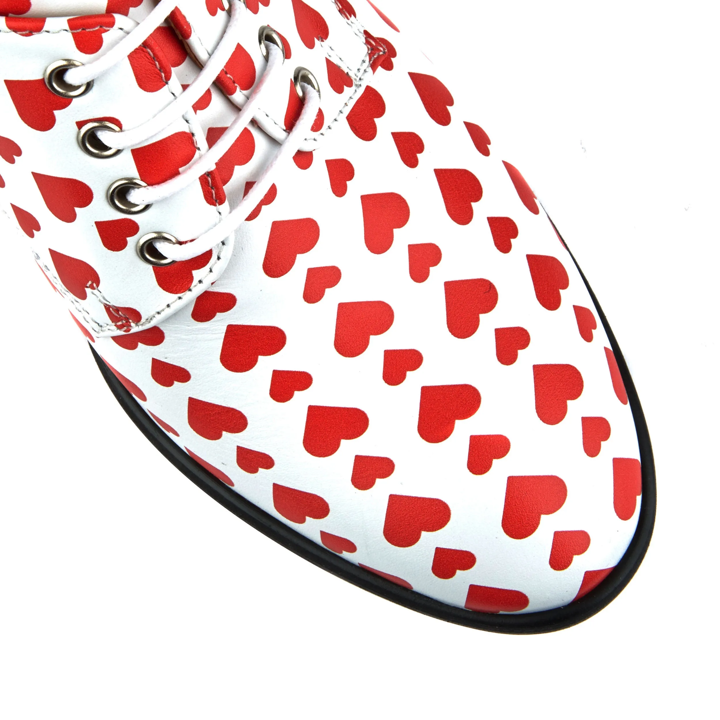 ROULETTE LOVE STRUCK - Women's 3 inch block heel oxford pump in heart shape print