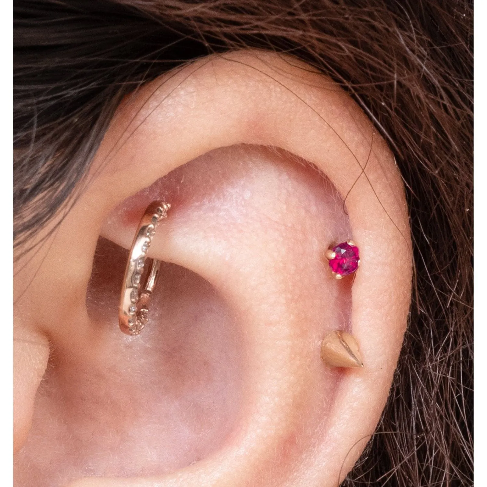 Ruby Cartilage Flat Back Earring