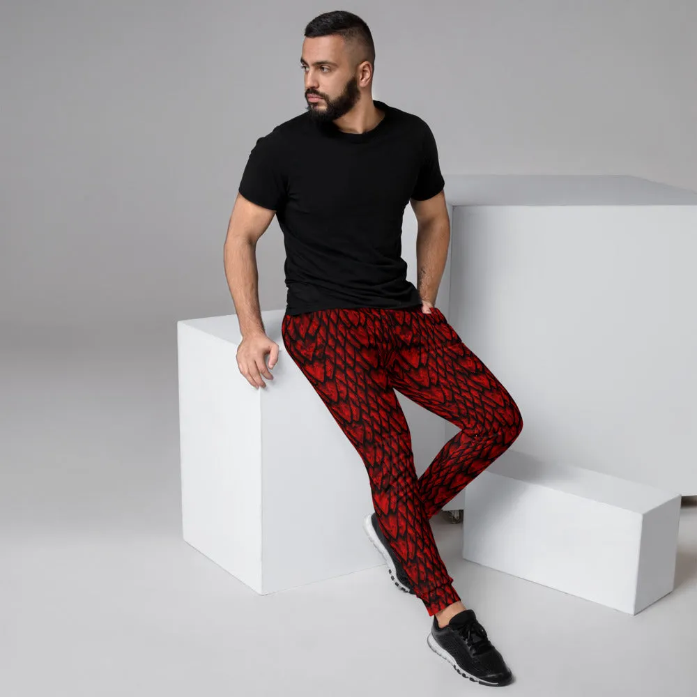 Ruby Dragon Scale Print Men's Joggers