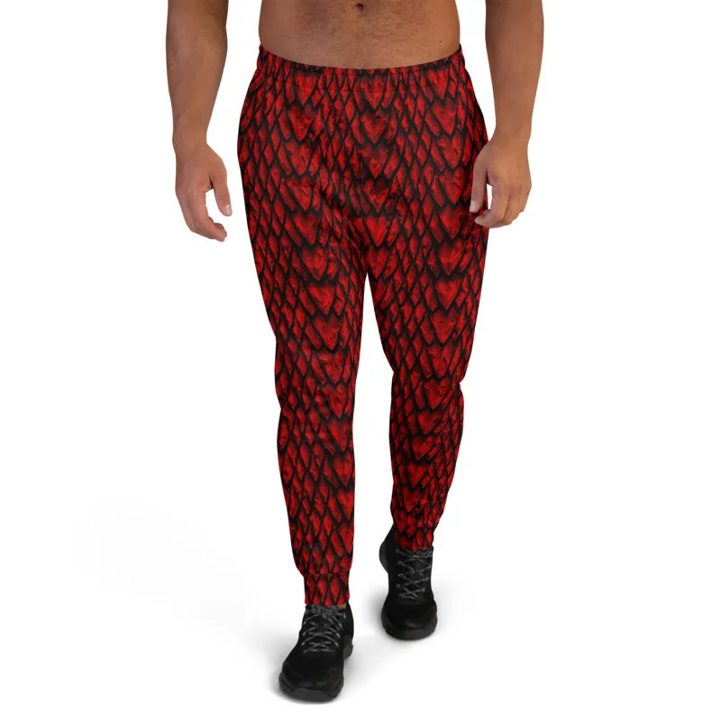 Ruby Dragon Scale Print Men's Joggers