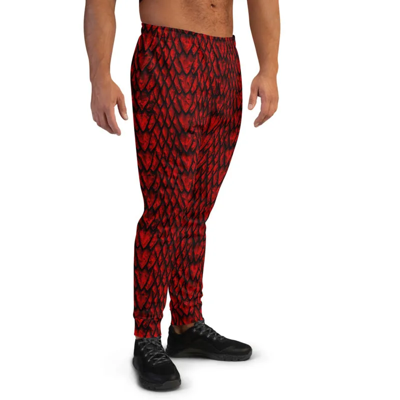 Ruby Dragon Scale Print Men's Joggers