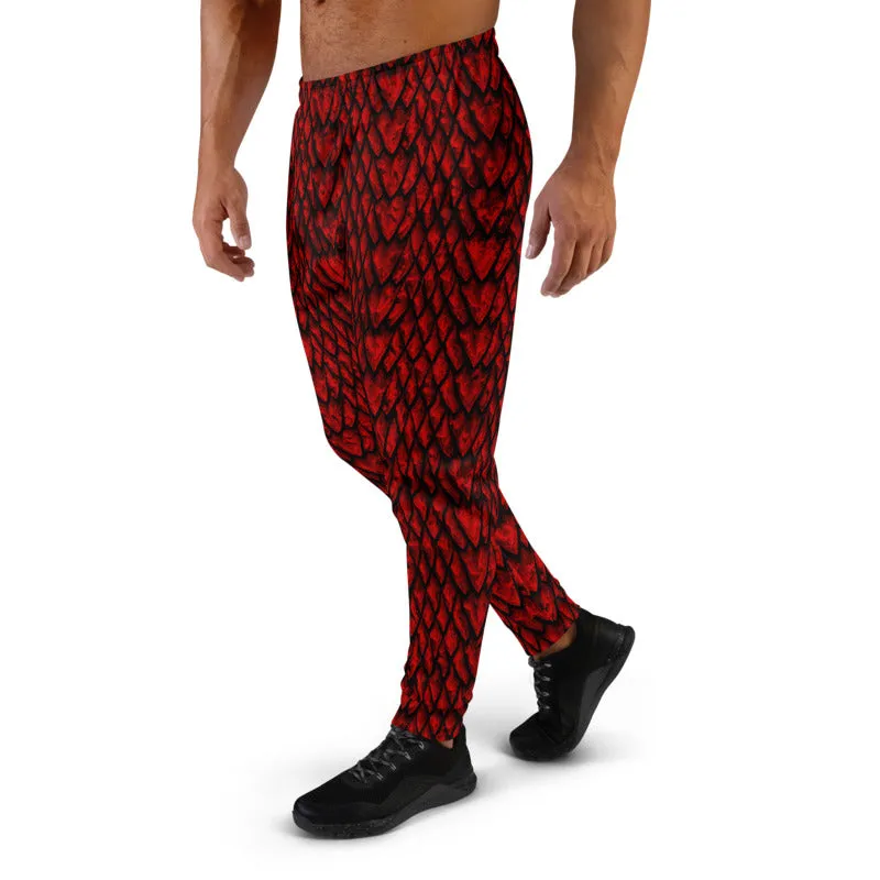 Ruby Dragon Scale Print Men's Joggers