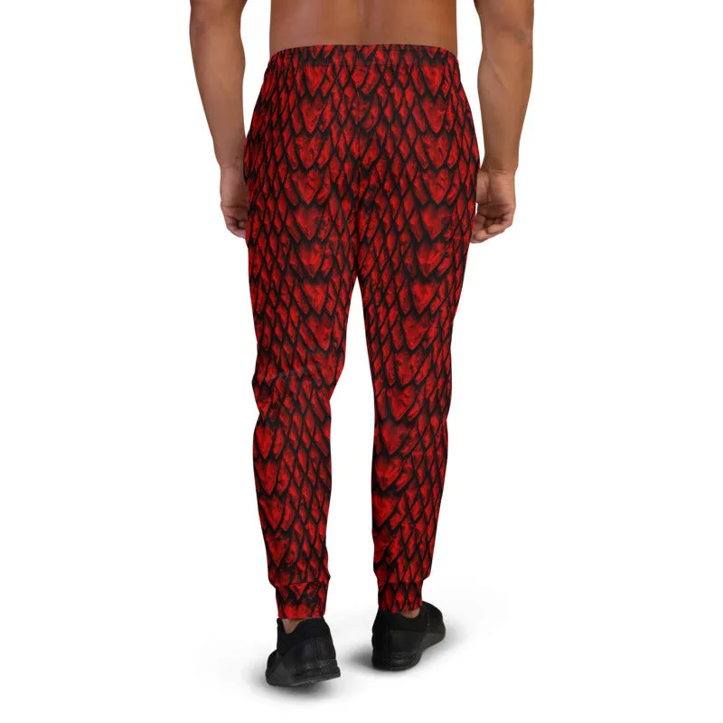 Ruby Dragon Scale Print Men's Joggers