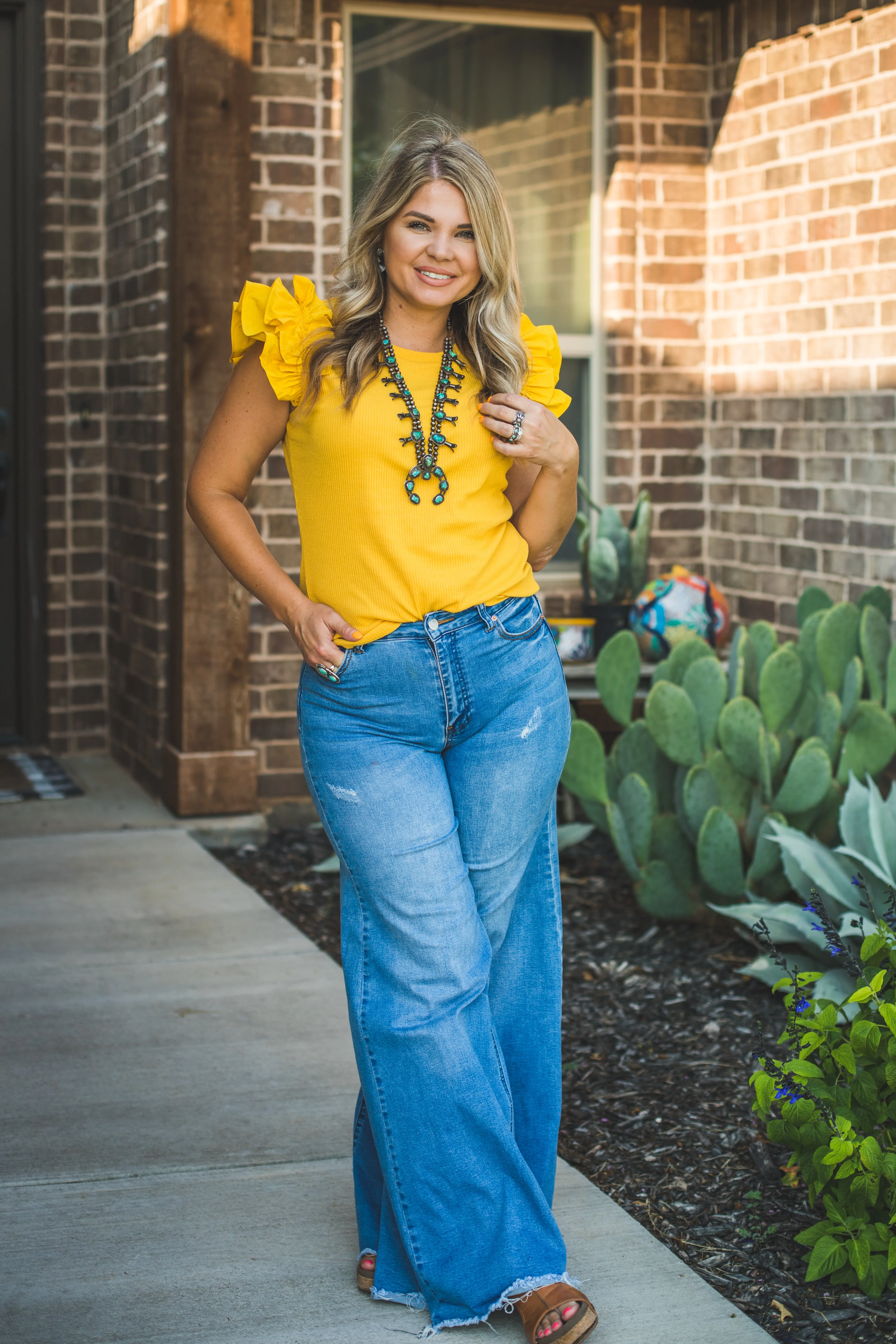 Honey Ruffle Shoulder Top