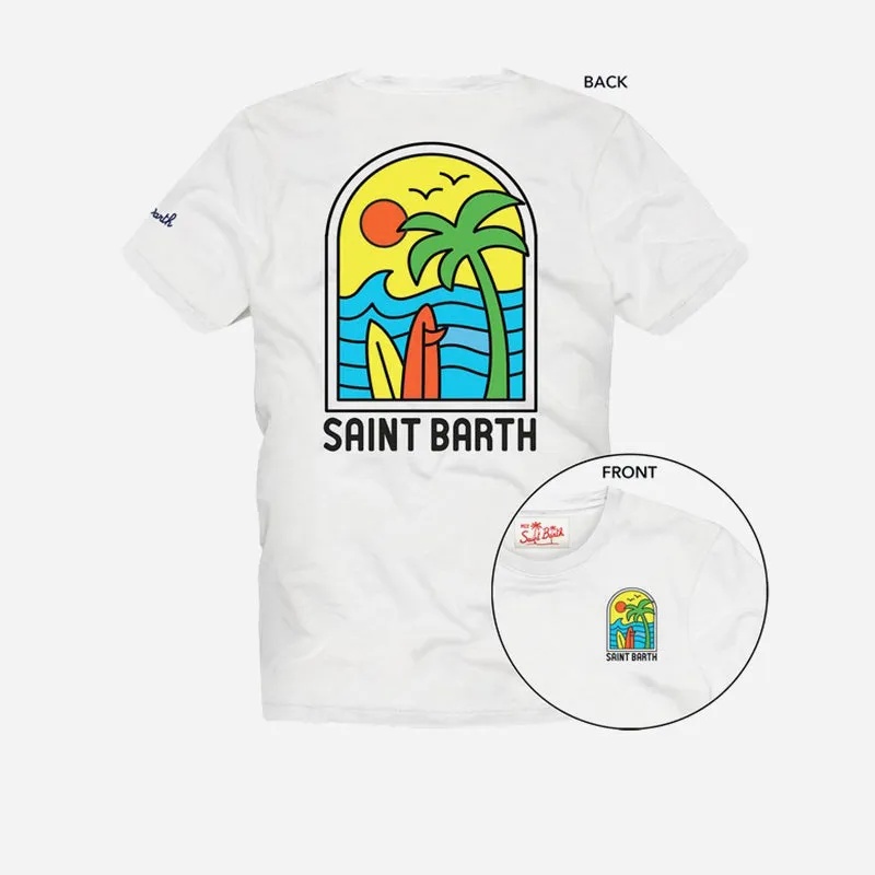 Saint Barth T-Shirt with Palm Line by Mc2