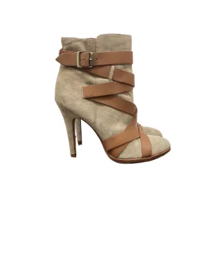 Sam Edelman Taupe Ankle Heel Boots Size 9