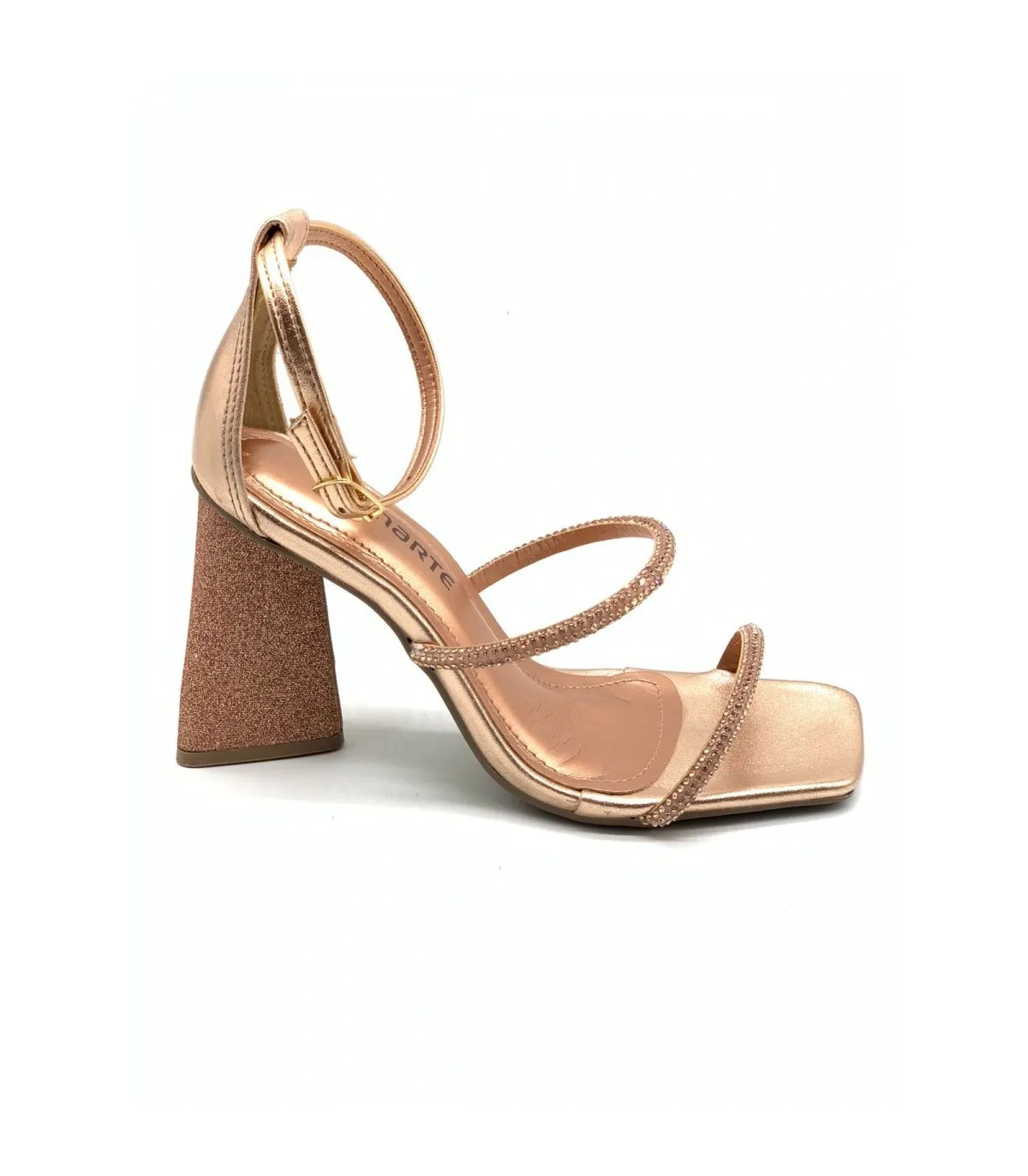 Sandal with Heel by VIA MARTE-Gold